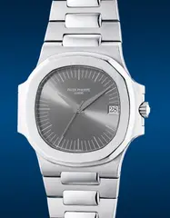 Patek Philippe, A rare, unusual and attractive stainless steel wristwatch with center seconds, date, anthracite grey radial dial, bracelet and Certificate of Origin, 1990
