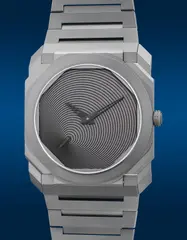 Bulgari, A fine, rare and “like-new” limited edition ultra-slim titanium wristwatch with small seconds, bracelet, warranty and presentation box, one of a limited edition of 200 pieces made exclusively for the Japanese market, Circa 2020