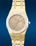 Audemars Piguet, An exceedingly rare and attractive two-tone yellow gold and white gold quartz wristwatch with center seconds, date, bracelet and presentation box, 1986