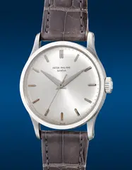 Patek Philippe, A fine, attractive and rare white gold wristwatch with center seconds, 1961