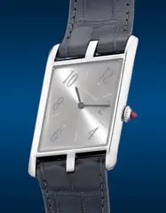 Claude Moliterni, A rare, fine and attractive limited edition platinum asymmetrical wristwatch with warranty and presentation box, numbered 71 of a limited edition of 100 pieces, Circa 2020