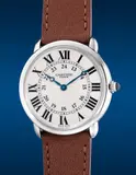 Claude Moliterni, A fine and attractive platinum wristwatch with radial Roman numerals, inner 24-hour track and guilloche dial