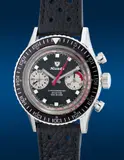 Nivada Grenchen, An attractive and "like-new" limited edition stainless steel chronograph wristwatch with reverse panda dial, guarantee and presentation box, numbered 17 of a limited edition of 25 pieces, Circa 2021