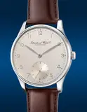 Iwc, A fine, rare and large limited edition platinum wristwatch with small seconds, guarantee and presentation box, numbered 10 of a limited edition of 250 pieces, made in commemoration of the 125th Anniversary of IWC, Circa 1993