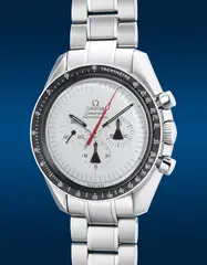 Omega, A well-preserved and attractive stainless steel chronograph wristwatch with white dial, numbered 690 of a limited edition of 1970 pieces, Circa 2008