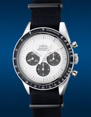Omega, A fine and attractive numbered edition stainless steel chronograph wristwatch with two-tone dial, warranty, additional dial with set of hands and presentation box, Circa 2019