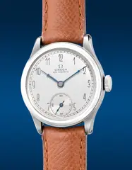 Omega, A rare and well-preserved stainless steel wristwatch with small seconds, 1941