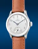 Omega, A rare and well-preserved stainless steel wristwatch with small seconds, 1941