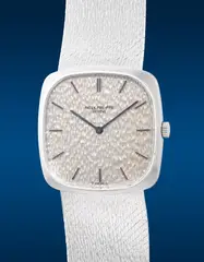 Patek Philippe, A fine and attractive white gold cushion-shaped wristwatch with integrated bracelet, 1972