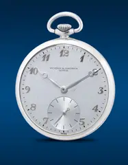 Vacheron Constantin, A fine and lightweight aluminium keyless winding open-faced pocket watch and presentation box, Circa 1956