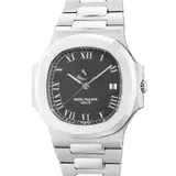 Patek Philippe, An important and attractive stainless steel wristwatch with center seconds, date, power reserve, Roman numerals, bracelet, Certificate of Origin and presentation box