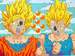 Matt Gondek, Untitled (Deconstructed Goku and Vegeta), 2017, acrylic on canvas