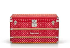 Louis Vuitton x Supreme, Monogram Malle Courrier Trunk 90 (Red), 2017, coated fabric and cowhide leather trim with man-made lining