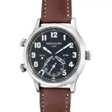 Patek Philippe, A fine and attractive white gold dual-time pilot’s wristwatch with center seconds, date, day and night indication, Certificate of Origin and presentation box