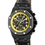 Audemars Piguet, A rare and attractive forged carbon chronograph wristwatch with black ceramic bezel, date, warranty and presentation box, Circa 2013