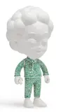 Sam Cox, The Doodler (Green), marker on painted cast resin