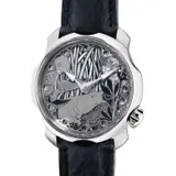 Sarpaneva Watches, An attractive, impressive and playful limited edition stainless steel skeletonized wristwatch with Technicolor Super-Luminova dial and certificate, numbered 4 of a limited edition of 25 pieces, Circa 2021