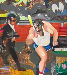 Kuo Yen Fu, Manager, Shot Put, Push to the Future, 2018, oil on canvas