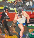 Kuo Yen Fu, Manager, Shot Put, Push to the Future, 2018, oil on canvas