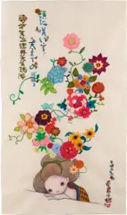 Chiho Aoshima, The Flowers that Blossomed on Her Head, 2007, watercolor, colour pencil and glue on paper