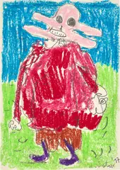 André Butzer, Untitled, 2017, crayon and pencil on paper
