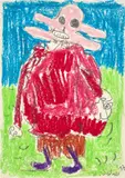 André Butzer, Untitled, 2017, crayon and pencil on paper