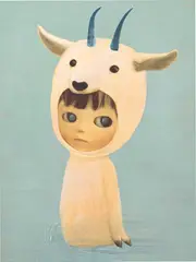 Mountain Goat Boy by Mayuka Yamamoto, 2019, lithograph on paper, sold Mar 2022