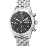 Iwc, An attractive and well-preserved stainless steel pilot’s chronograph wristwatch with day, date, bracelet and guarantee, Circa 1999