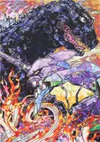Homage to Director Hideaki Anno: Evangelion & Shin-Godzilla by Takashi Murakami, silkscreen on paper, sold Mar 2022