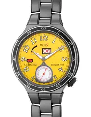 F.P. Journe, A well-preserved and attractive titanium wristwatch with large date, small seconds, day and night indication, power reserve indication, yellow dial, bracelet, guarantee and presentation box, Circa 2018
