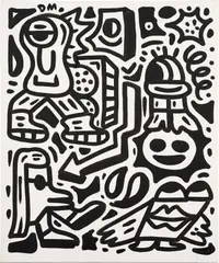 Untitled by Sam Cox, 2016, acrylic on canvas, sold Sep 2022