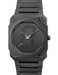 Bulgari, A fine and attractive limited edition ultra-slim black ceramic wristwatch with small seconds, bracelet, warranty and presentation box, made in a limited edition of 120 pieces, Circa 2022