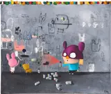 Edgar Plans, Dogs, 2018, mixed media on canvas