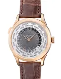 Patek Philippe, A very fine pink gold world time wristwatch with guilloché dial, Certificate of Origin and presentation box