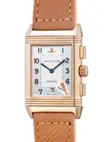 Jaeger-LeCoultre, A fine and very rare limited edition pink gold dual-dial rectangular-shaped reversible chronograph wristwatch with date, retrograde style chronograph minutes, guarantee and presentation box, numbered 35 of a limited edition of 500 pieces, Circa 1996