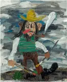 Matías Sánchez, Pintor En La Cima De La Montaña, 2019, oil on canvas