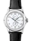 Patek Philippe, A fine and rare white gold wristwatch with dual time, 24-hour indication, small seconds, Breguet numerals and presentation box