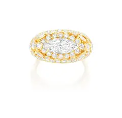 A Diamond Ring by Anton Graff, - Set with a marquise-cut diamond, 1.36 carats - Within a brilliant-cut diamond surround, to the openwork brilliant and , sold Sep 2022