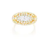 Anton Graff, A Diamond Ring, - Set with a marquise-cut diamond, 1.36 carats - Within a brilliant-cut diamond surround, to the openwork brilliant and marquise-cut diamond gallery and shoulders - 18K gold - Signed Graff - Ring size 6¾ GIA Report: F colour, VS2 clarity 附美國GIA證書