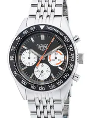 Heuer, A fine and attractive stainless steel chronograph wristwatch with date, bracelet, warranty and presentation box, made in collaboration with Hodinkee, Circa 2018