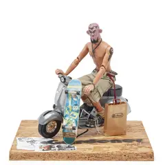 Michael Lau, 12” TATTO (from the Gardener series), 1998, vinyl, spray paint, acrylic, wood, paper and fabric