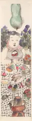 Li Jin, Banquet under a melon, 2004, ink and watercolour on paper, hanging scroll