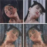 Li Qing, Images of Mutual Undoing and Unity · Lurk: (i) (photo, right); (ii) (photo, left); (iii) (left); (iv) (right), 2015, (i-ii) c-print, in artist's frame (iii-iv) oil on linen