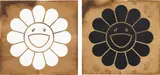 Two works: Coffee Blues (i) Morning; (ii) Black by Takashi Murakami, silkscreen on paper filter, sold Feb 2022