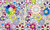 Two works: (i) Field of Flowers; (ii) Flowers of Hope by Takashi Murakami, silkscreen on paper, sold Feb 2022