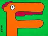 My Crocodile Is Back to His Best. I Am So Happy! by Thierry Noir, 2015, acrylic on canvas, sold Apr 2022