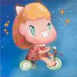 Nikki, Tricycle in the Night Sky, 2021, mixed media on canvas