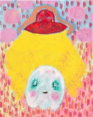 Adam Handler, Nintendo Ghost Abduction in Mystery Land, acrylic and oil stick on canvas