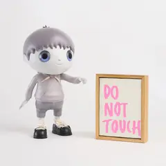 Do Not Touch by Javier Calleja, 2020, resin, steel, string and acrylic on canvas, offered Apr 2022