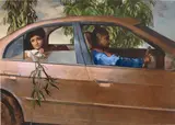 Salman Toor, Girl with Driver, 2013, oil on canvas